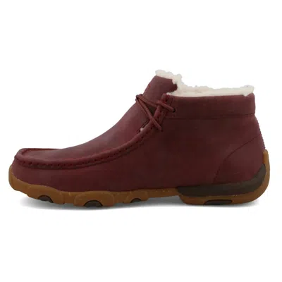 Twisted X Women's Fur Chukka Driving Moccasins In Red
