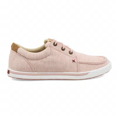 Twisted X Women's Kicks Casual Lace Shoe In Baby Pink