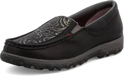 Twisted X Women's Slip On Driving Moc Shoes In Black