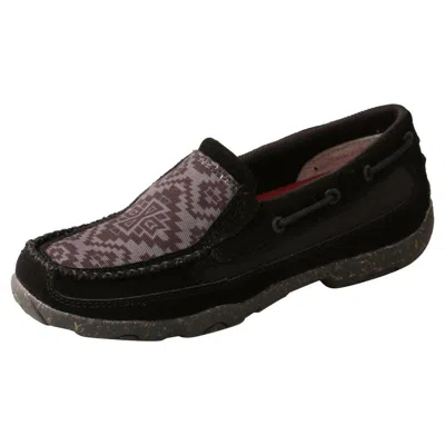Twisted X Women's Slip-on Driving Moccasins In Black Grey