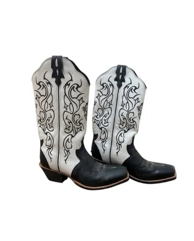 Twisted X Women's Steppin Out Western Boots In Black/white In Multi