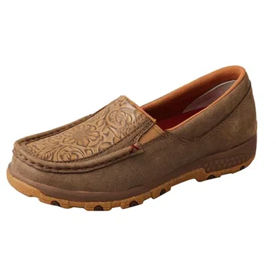 Twisted X Women's Tooled Slip On Moccasins In Brown Floral