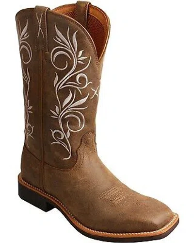 Pre-owned Twisted X Women's Top Hand Performance Boot - Broad Square Toe - Wth0012 In Brown