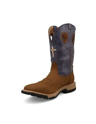 Pre-owned Twisted X Work Boots Mens Leather 12" Wp Clay Peacock Mxbw008