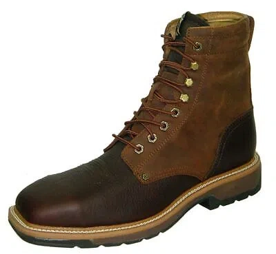 Pre-owned Twisted X Work Boots Mens Lite Cowboy Steel Toe Lacer Rust Mlcslw1