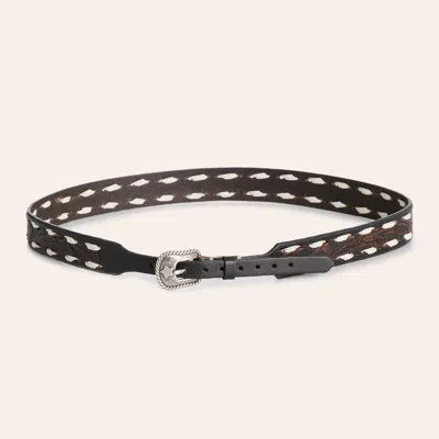 Twister Black & Brown Scrolling Buck Lace Leather Hatband