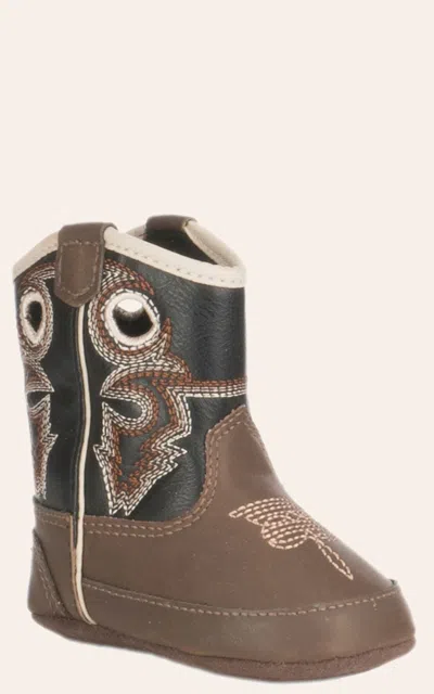 Twister Double Barrel Infant Baby Bucker Brown And Black Western Booties