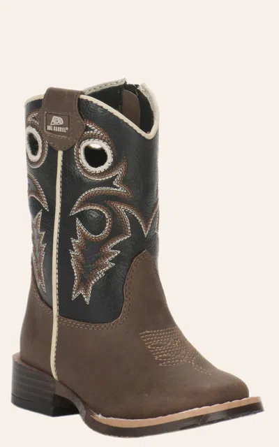 Twister Babies' Double Barrel Toddler Brown And Black Square Toe Boots