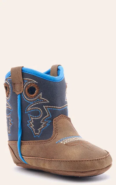 Twister Infant Baby Bucker Ben Brown And Navy Round Toe Cowboy Boots