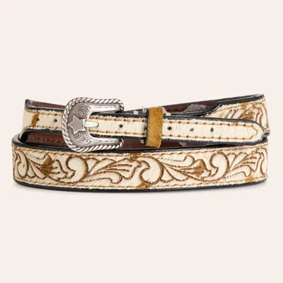 Twister Light Brown Laser Cut Hair On Hatband In Multi