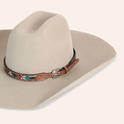 Twister Tan Feather Filigree Hat Band In Brown