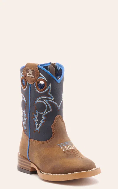 Twister Toddler Ben Baby Bucker Brown And Navy Square Toe Cowboy Boots
