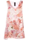 Twisty Parallel Universe Floral Print Shift Dress In Pink