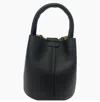 Two Amicis Women Leather Bucket Handbag In Black