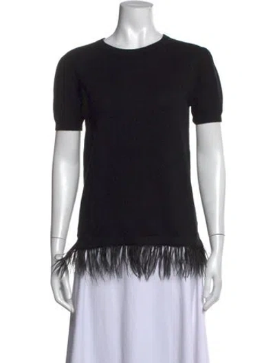 Pre-owned Two Bees Cashmere Cashmere Crew Neck Sweater In Black