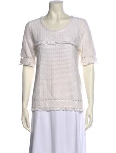 Pre-owned Two Bees Cashmere Scoop Neck Sweater In Neutral