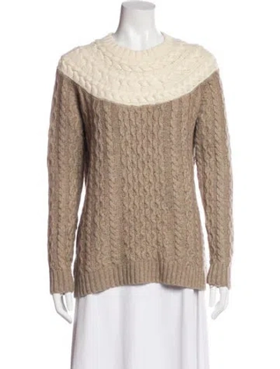 Pre-owned Two Bees Cashmere Wool Colorblock Pattern Sweater In Brown