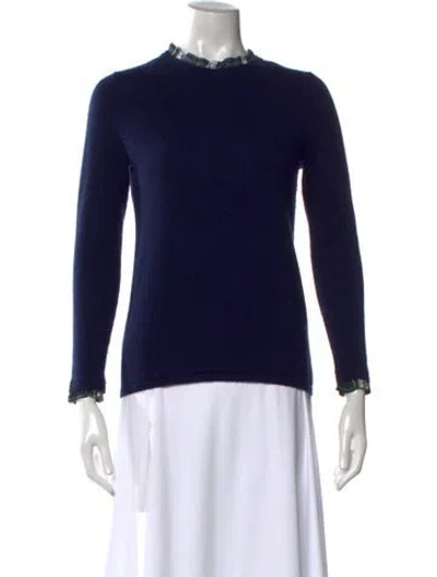 Pre-owned Two Bees Cashmere Wool Crew Neck Sweater In Blue