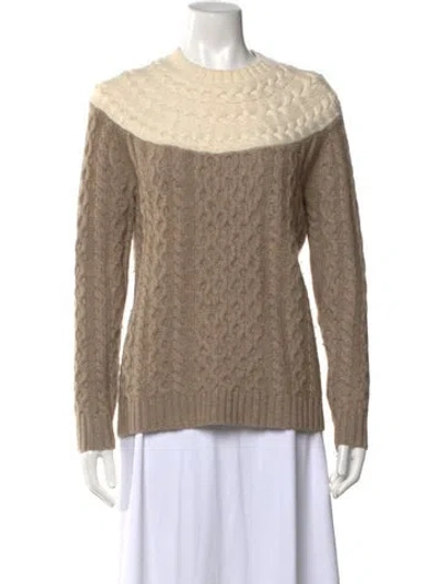 Pre-owned Two Bees Cashmere Wool Crew Neck Sweater In Brown