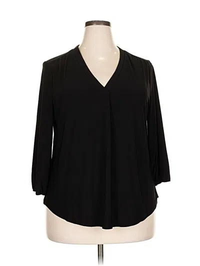 Pre-owned Two By Vince Camuto 3/4 Sleeve Blouse In Black