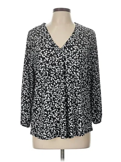 Pre-owned Two By Vince Camuto 3/4 Sleeve Blouse In Black