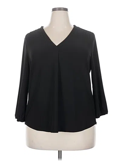 Pre-owned Two By Vince Camuto 3/4 Sleeve Blouse In Black