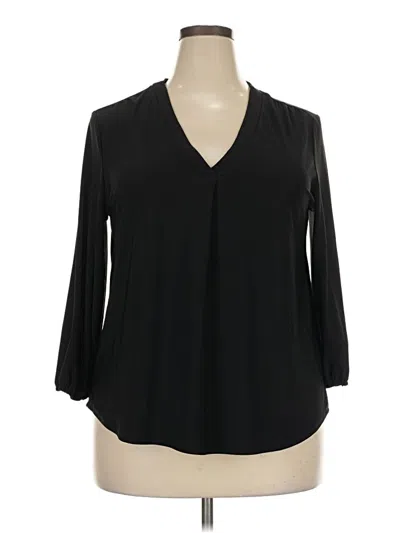 Pre-owned Two By Vince Camuto 3/4 Sleeve Blouse In Black