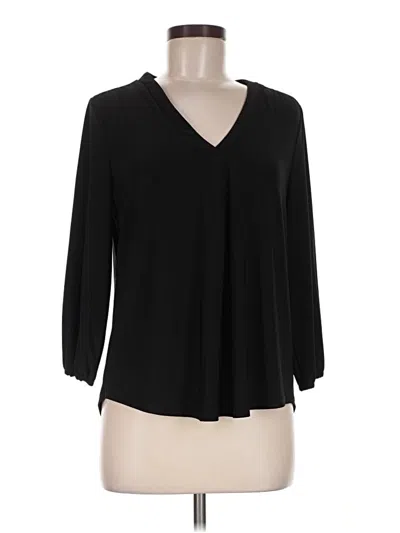 Pre-owned Two By Vince Camuto 3/4 Sleeve Blouse In Black