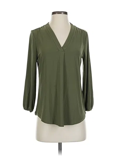 Pre-owned Two By Vince Camuto 3/4 Sleeve Blouse In Green