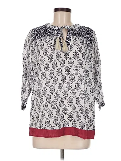 Pre-owned Two By Vince Camuto 3/4 Sleeve Blouse In Ivory