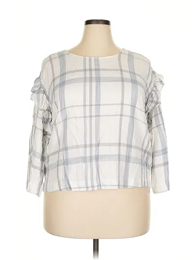 Pre-owned Two By Vince Camuto 3/4 Sleeve Blouse In White