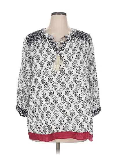 Pre-owned Two By Vince Camuto 3/4 Sleeve Blouse In White