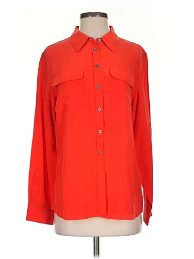 Pre-owned Two By Vince Camuto 3/4 Sleeve Button Down Shirt In Red