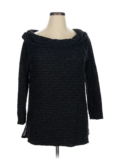Pre-owned Two By Vince Camuto 3/4 Sleeve Top Black Boatneck Tops