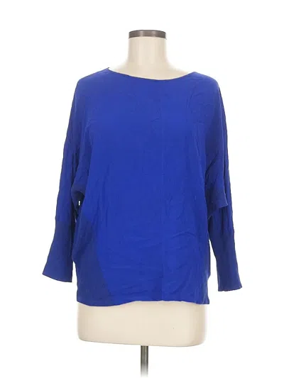 Pre-owned Two By Vince Camuto 3/4 Sleeve Top Blue Boatneck Tops