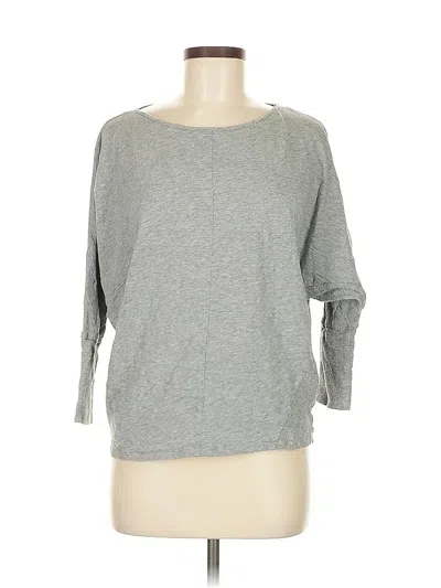 Pre-owned Two By Vince Camuto 3/4 Sleeve Top Gray Boatneck Tops