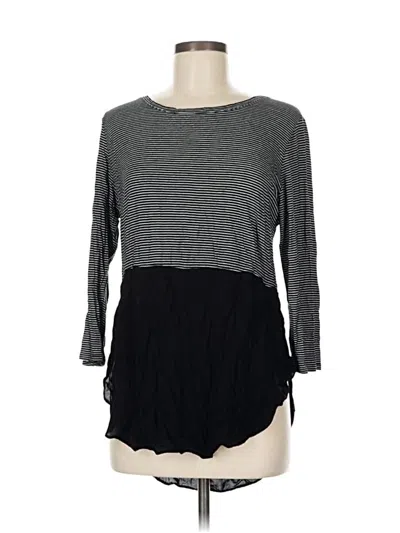 Pre-owned Two By Vince Camuto 3/4 Sleeve Top Gray Boatneck Tops