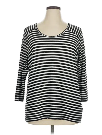 Pre-owned Two By Vince Camuto 3/4 Sleeve T-shirt In Black