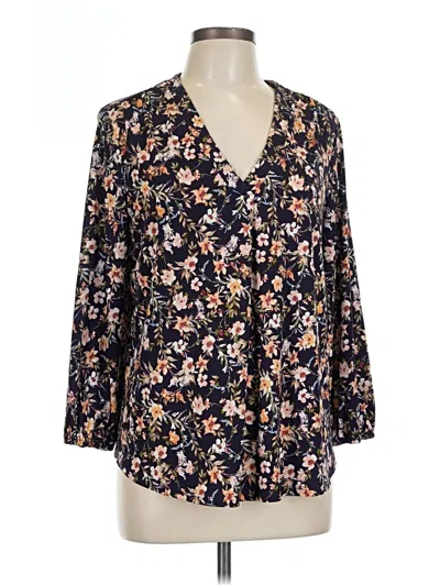 Pre-owned Two By Vince Camuto 3/4 Sleeve T-shirt In Black