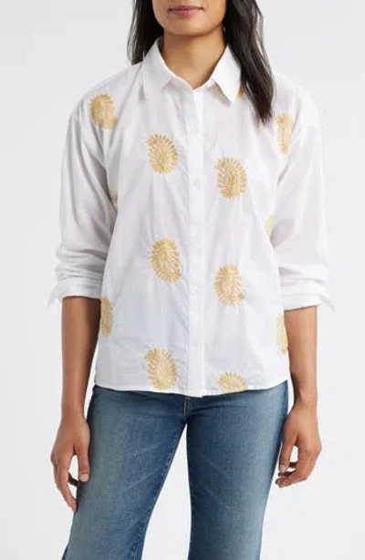TWO BY VINCE CAMUTO TWO BY VINCE CAMUTO EMBROIDERED COTTON BUTTON-UP SHIRT