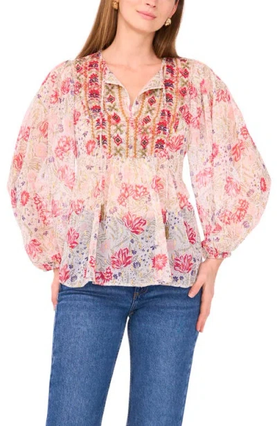 Two By Vince Camuto Floral Peasant Top