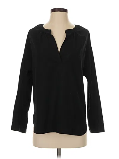 Pre-owned Two By Vince Camuto Long Sleeve Blouse In Black