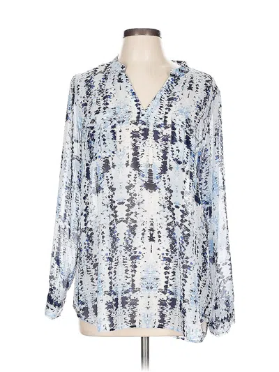 Pre-owned Two By Vince Camuto Long Sleeve Blouse In Blue