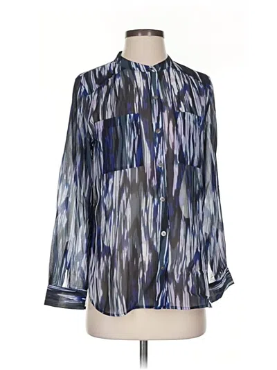 Pre-owned Two By Vince Camuto Long Sleeve Blouse In Blue