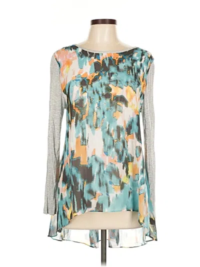 Pre-owned Two By Vince Camuto Long Sleeve Blouse In Blue