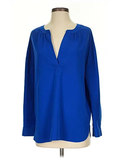 Pre-owned Two By Vince Camuto Long Sleeve Blouse In Blue