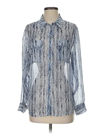 Pre-owned Two By Vince Camuto Long Sleeve Blouse In Blue