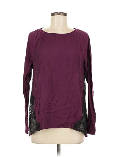 Pre-owned Two By Vince Camuto Long Sleeve Blouse In Burgundy
