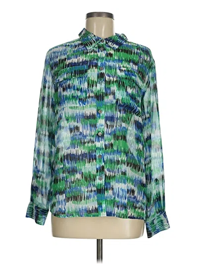 Pre-owned Two By Vince Camuto Long Sleeve Blouse In Green