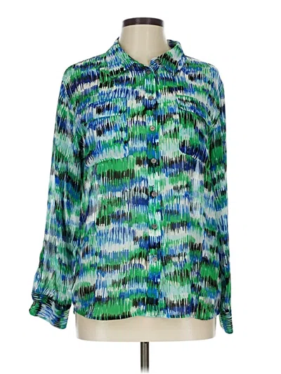 Pre-owned Two By Vince Camuto Long Sleeve Blouse In Green